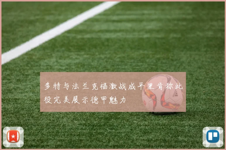 多特与法兰克福激战成平里肯称此役完美展示德甲魅力